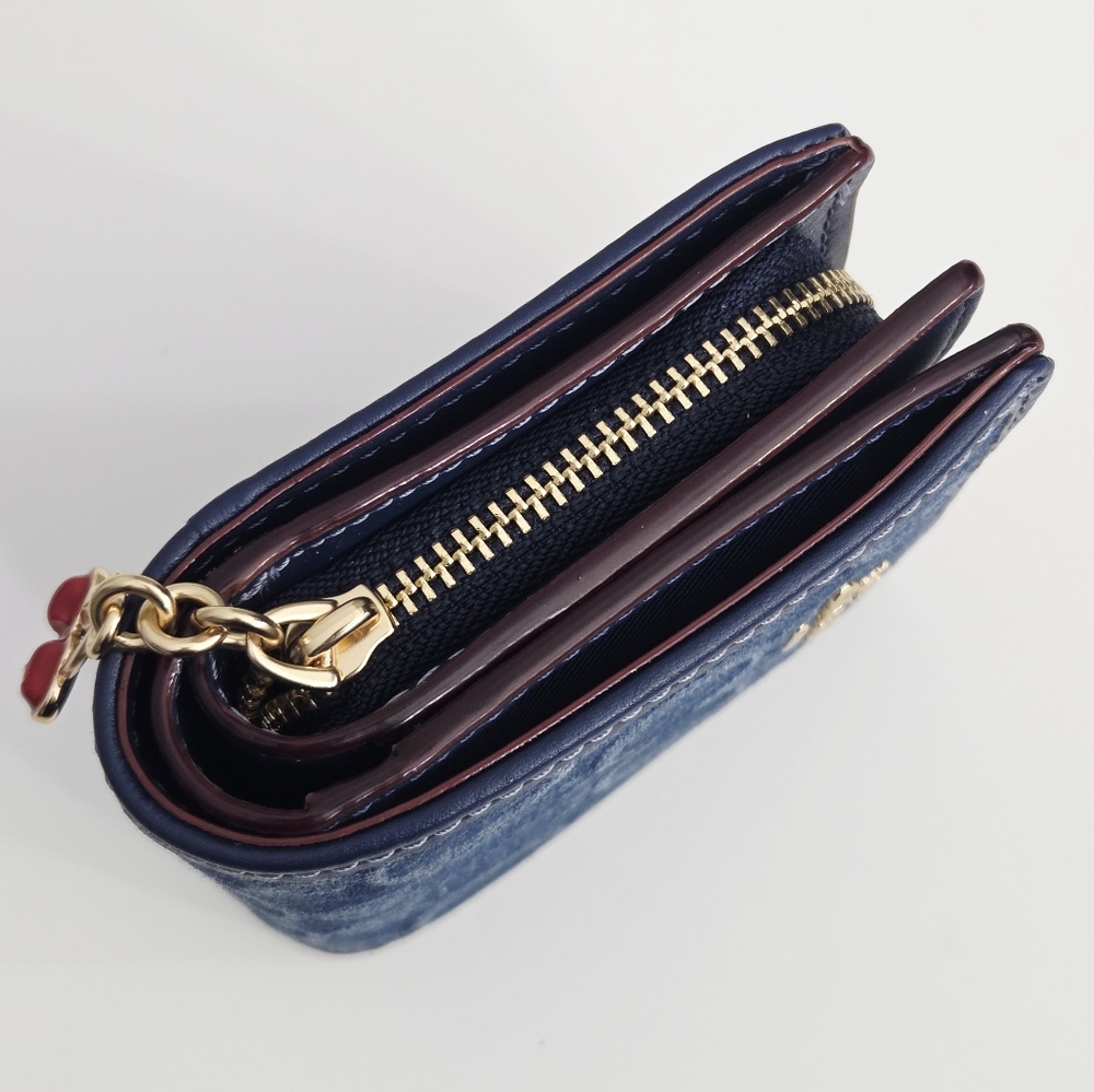 NEW COACH SNAP WALLET IN SIGNATURE DENIM - Picture 7 of 9